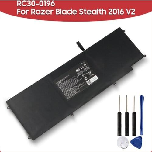 Original Replacement Battery 4640mAh RC30-0196 For Razer Blade Stealth 2016 V2 i7-7500U 3ICP4/92/80 Laptop Batteries