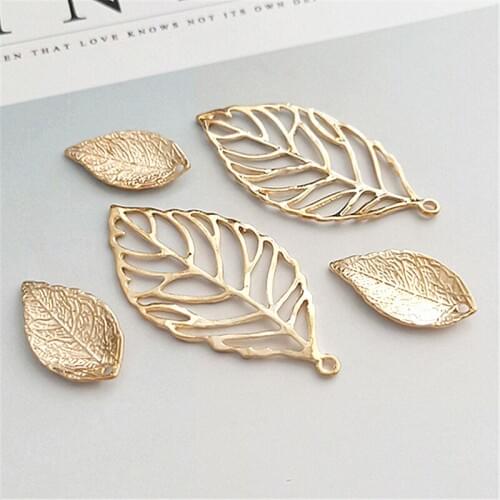 30 PCS Fashion Style Metal Alloy Leaves Pendant Charm For Jewelry Making 14*24mm 21*52mm