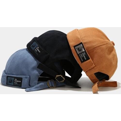 Retro Brimless cap Skullcap Hat Adjustable Landlord Breathable Beanie Hat Sailor Cap Vintage Cotton Hip Hop Men Caps Hat