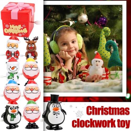 Chritmas Clockwork Gift Wind Up Bounce Toy Educational Toys Fidget Toys Merry Christmas Push Bubble Sensory Toy
