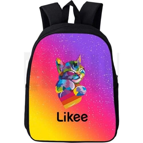 Russia "LIKEE 1 (Like Video)" Backpack Women 12/16 Inch Likee app Bag 3D Print Softback Bookbag Single Zipper School Bags Hot
