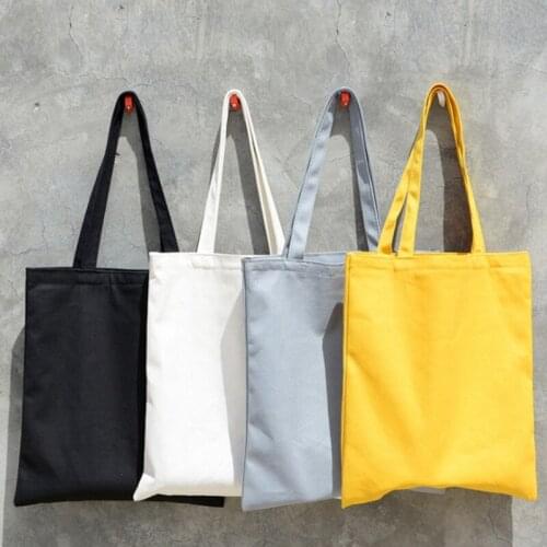 Shopping Bag Women Handbag Tote bags Reusable Cotton Grocery Zipper Eco Foldable Canvas Bag