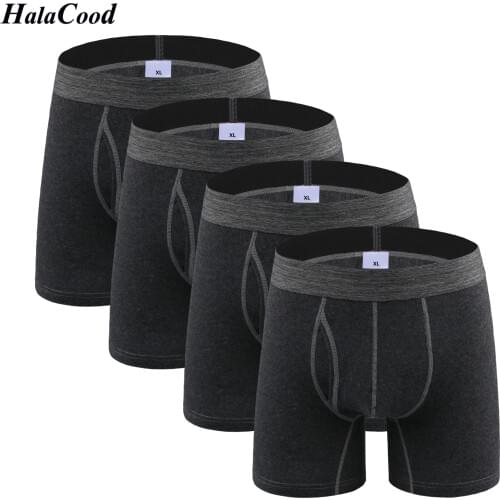 4Pcs/lot Underwear Fashion Male Cotton Boxers Shorts Mens Panties Short Breathable Shorts Boxers Home Underpants Plus Size Fat