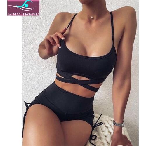New Black Female Swimsuit High Waist Bikini Set 2010 Women Swimwear Two-pieces Bather Bathing Suit Swim Sportwear Lady