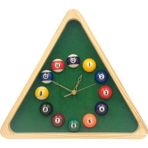 13 Inch Billiard Quartz Clock with Solid Wood Frame Creative Wall Clock for Living Room,Bedroom