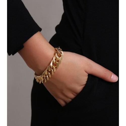 2021 Trendy Gold Color Bracelets for Men Women Chain Bracelet Bangles Wristband Pulseira Homme African Gold Jewelry Man Bijoux