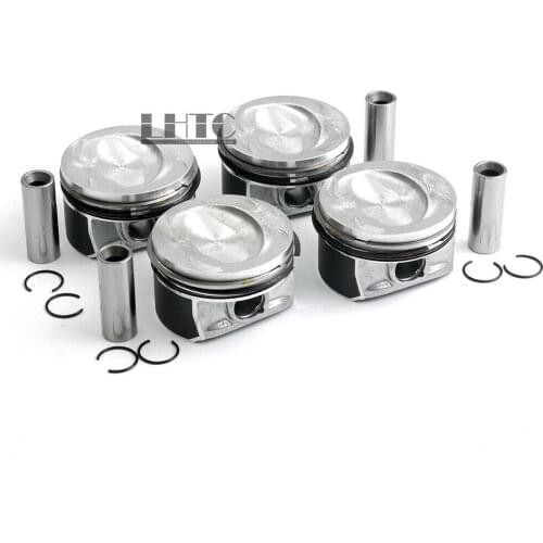 4Pcs Pistons & Rings Set Ø76.5mm For Audi A3 VW Eos Golf Jetta 1.4 TSI CAXA CAXC