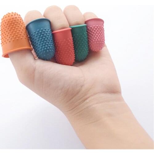 5pcs Counting Cone Rubber Thimble Protector Sewing Quilter Finger Tip Craft Needlework Sewing Kitchen Accessories