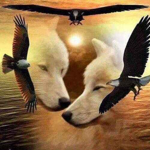 5D Diy Diamond Embroidery Full Drill Square Wolf Eagle Diamond Painting Cross Stitch Mosaic Needlework Fashion Home Decor