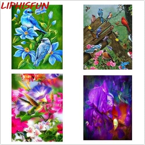 Diamond Embroidery Beautiful Nature 3D Diy Diamond Painting Animals Hummingbird flowers Scenery By Numbers Beaded Embroidery