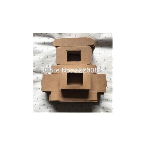 Free shipping 30pcs a lot 9.4x6.2x3cm retro kraft packing box/cute packaging box with openings/cosmetics paper box/cute gift box