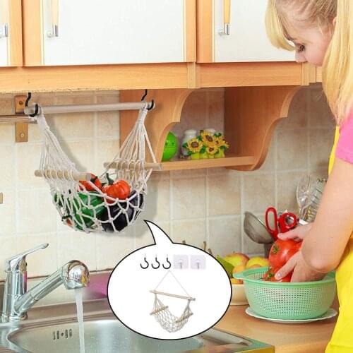 Macrame Fruit and Veggie Hammock Fresh Fruit Storage Organizer Kitchen Storage for Fruits Vegetables Home Decor