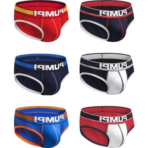 6Pcs New Sexy Underwear Men Jockstrap Comfortable Cotton Gay Mans underwear Bikini Men Briefs Mens lingerie Top