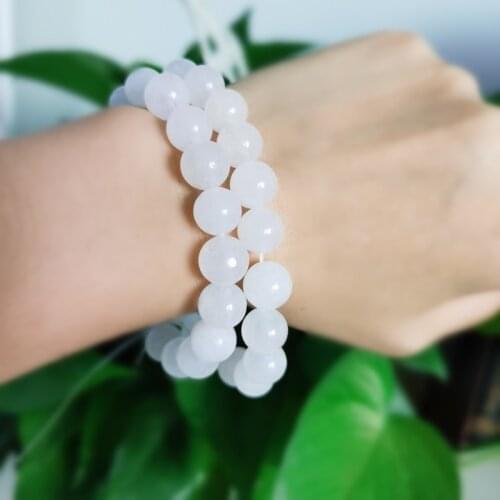 Wholesale 4/6/8/10/12mm Natural White Crystal Quartz Stone Round Beads for Jewelry Making DIY Bracelet Stone Bead