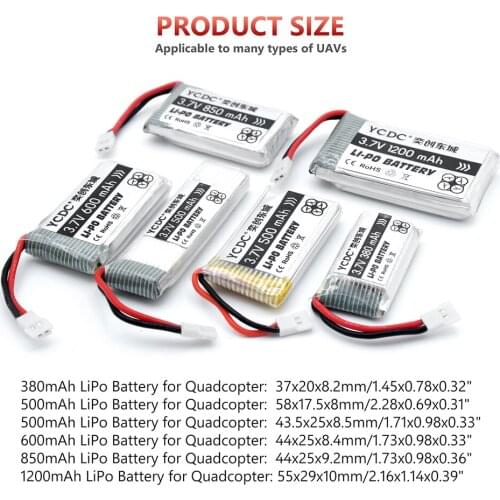 4PCS LiPo Battery Lipo Battery 3.7v 380-1200mAh 25C Li-Polymer Battey For Rc Helicopter Car Boat Quadcopter Remote Control Toys