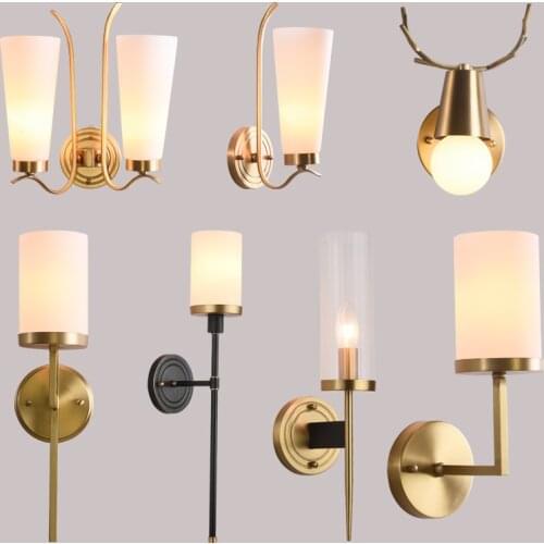 Loft lampes suspendues wall lamp living room decoration crystal wood corridor bedroom aisle home deco wall lamp