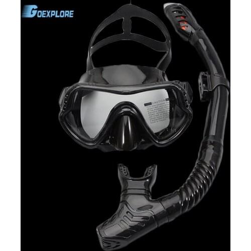 Goexplore Scuba Diving Mask Professional Goggles Wide Vision Watersports Equipment With Anti-fog lens Breath Tube Underwater
