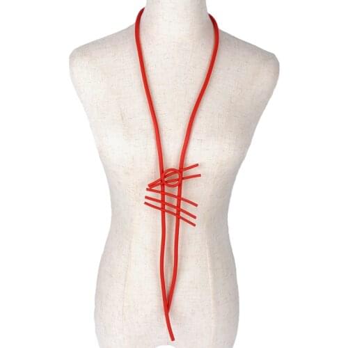 YD&YDBZ Multicolor Rubber Rope Statement Necklaces For Women Ethnic Dress Sweater Chain Long Necklace Trendy Party Accessories