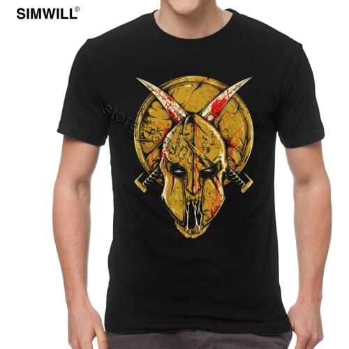 Cool Skull Spartan T Shirts Mens Novelty Design Cotton T-shirts Crew Neck Short Sleeve Rome Sparta Tees Fan Apparel Summer Tops