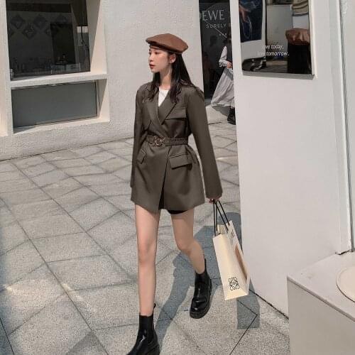 Make spot 973 # blast street small suit the drape fall 2020 han edition belt temperament leisure jackets