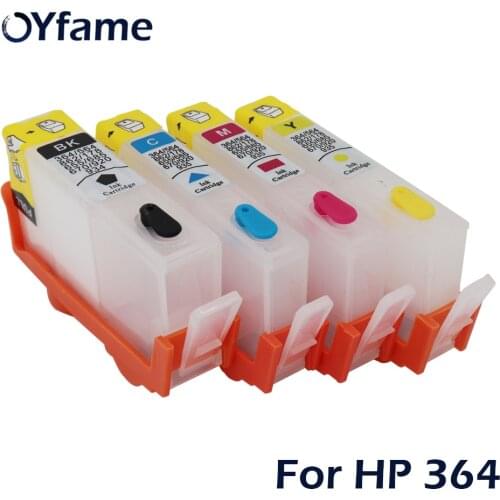 OYfame 4 Color For HP364 Cartridge 364 Refilled Ink Cartridges With ARC Chip Refill Kit For HP 5510 5511 5512 5515 5520 Printer