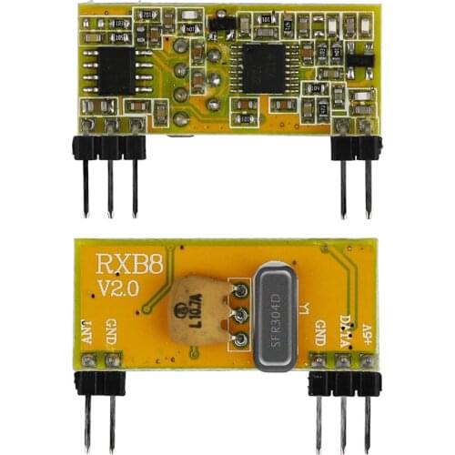 10PCS RXB8 433 MHZ 5V Superheterodyne Wireless Receiver Module Board Perfect for Arduino AVR Sensitivity Low Power Consumption