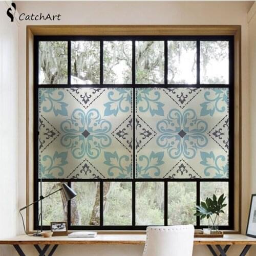 European Retro Window film Frosted Privacy Glass Door for Living Room or Bathroom Home Decor For Living Room church