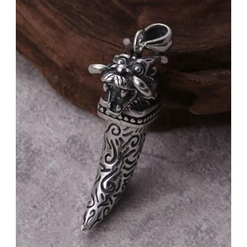 925 Sterling Silver dragon head pendant charm decorate necklace bracelet keyring... jewelry A2791