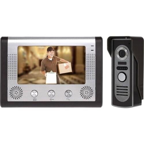 Wired 7" Video Door Phone Intercom Entry System 1 Monitors