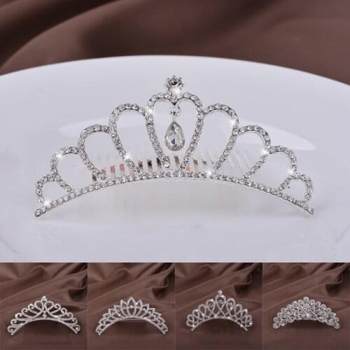 Luxury Hair Jewelry Crystal Bridal Tiaras Princess Crown For Women Girls Rhinestone Pearl Wedding Tiara Comb Accessories