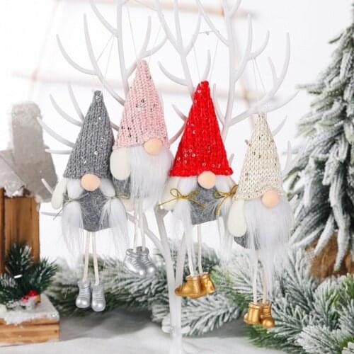 Christmas Knitted Sequins Hat Faceless Doll Pendant Old Man Doll Small Pendant Christmas Ornaments Christmas Decorations