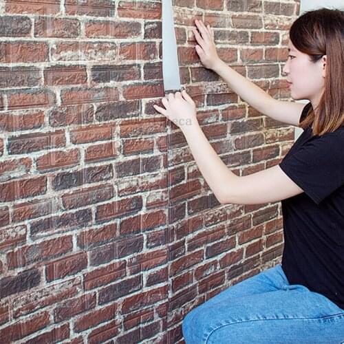 70x77cm Self Adhesive Wall Sticker Brick Pattern Background Wall Waterproof Decorative Film Home Kitchen Restaurant Bar Wallpape