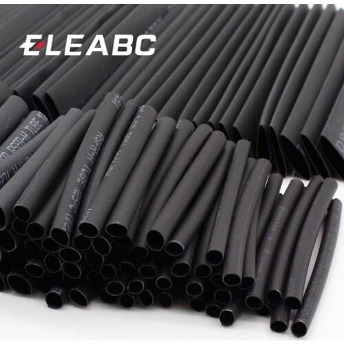 127pcs/lot Heat Shrink Tubing 7.28m 2:1 Black Tube Car Cable Sleeving Assortment Wrap Wire Kit with Polyolefin Tub