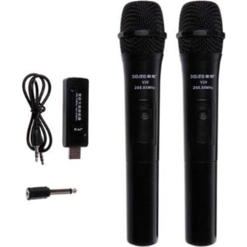 UHF USB 3.5mm 6.35mm Wireless Microphone Megaphone Handheld Mic With Receiver for Karaoke Speech Loudspeaker
