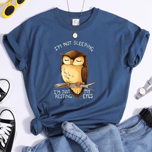 I’m Just Resting My Eyes Owl womens T Shirts Retro Large Womenswear Hip Hop Tshirt Casual Tops Summer Vogue womens Tee Shirts