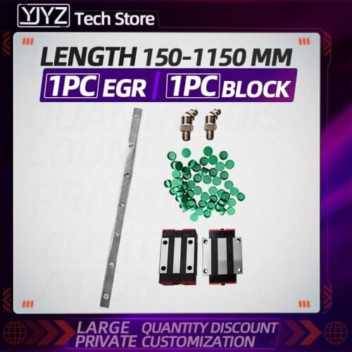 1PCS low linear guide rail + 1PCS slider EGH15 / 20/25 / 30CA / EGW15 / 20/25 / 30CC, high precision, length = 150MM-1150MM