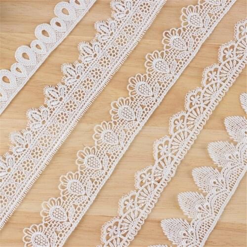1 Yards Bridal Lace Trim DIY Ribbon for Wedding Dress Embroidered Sewing Craft