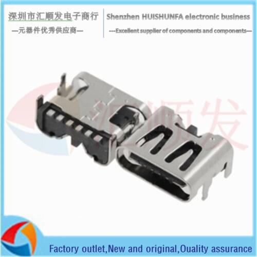 10PCS!!! SMD USB-3.1 socket Type-C female socket 6P simple type 4 fixed pins special for high current quick punch