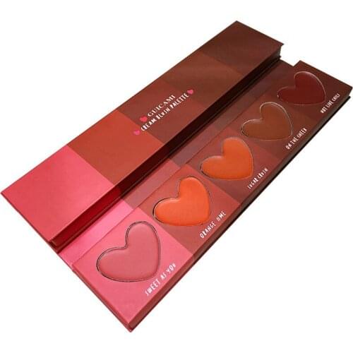 5 Colors Blush Peach Pallete Face Blush Mineral Pigment Palette Cream Shining Blusher Face Red Shadow Cosmestics Powder