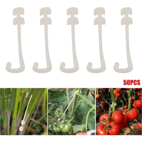 50pcs J Shaped Fruit Cherry Tomato Ear Hook Garden Vegetable Plant Grape Support Vines Fastener Tied Clips Trellis Fixed Buckle