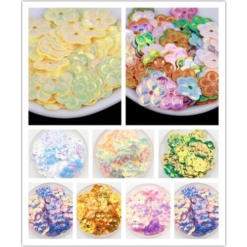 500pcs 13mm Flower Sequins With 1 Center Hole Plum Blossom Sewing,Wedding Craft,Kids DIY Garment Accessories 12 Colors Available