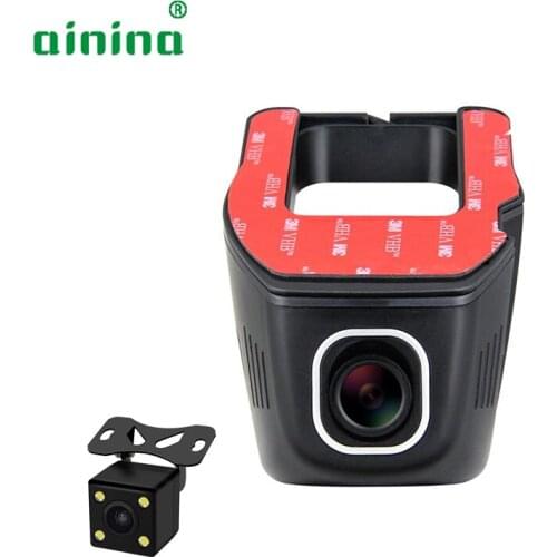Ainina Dual lens WiFi Car dvr camera recorder 720p WiFi hidden dashcam,dual camera lens camcorder hd car camcorder wifi