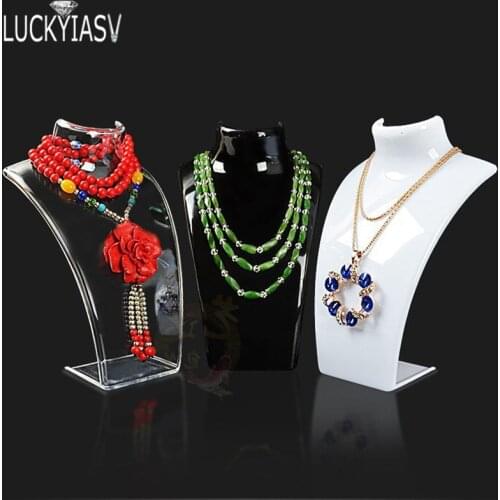 Wholesale 3pcs/lot Acrylic Mannequin Necklace Jewelry Display Holder Pendant Earrings Counter Window Display Stand For Necklace
