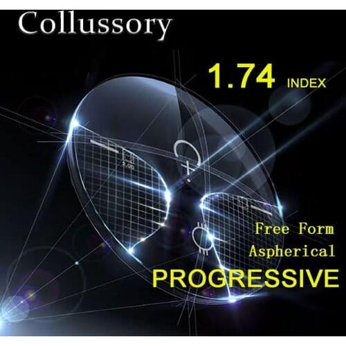 1.74 Index Aspherical Optical Free Form Progressive Prescription Reading Lenses HMC EMI Bofical Multifocal Thin Transparent