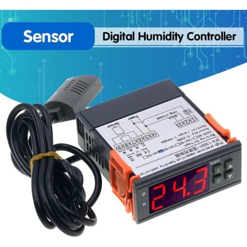 Mini Digital Humidity Controller 1% ~ 99% RH 220V 10A Hygrometer Controller with Humidity Sensor PU Delay Protection Function