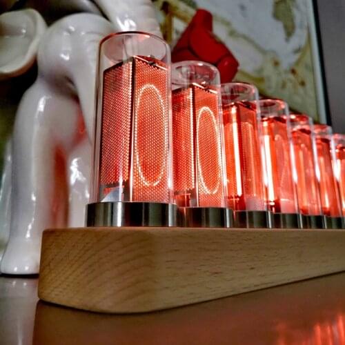 D-E-S-I-G-N R-G-B-8BIT Pseudo-luminous Tube Clock LED Digital Gift Ornaments The Gate of Destiny