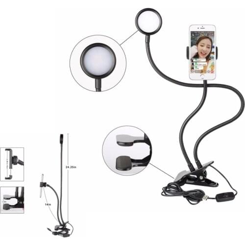 Phone Holder with Selfie Ring Light for Live Stream Video Chat,for Iphone 6/7/7Plus Samsung,Photography Ring Light for iPhone