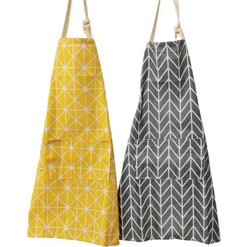 Child Cotton And Linen Apron Eating Clothes Big Pocke Painting Smock Adjustable Kids Cook Baking Bib Pinafore