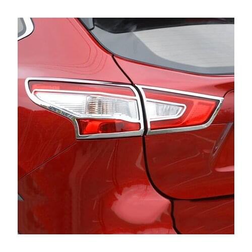 For Nissan Qashqai 2016 2017 2018 ABS Chrome Front Rear Trunk Headlight Tail Light Lamp Cover Trim Styling Garnish Bezel Molding
