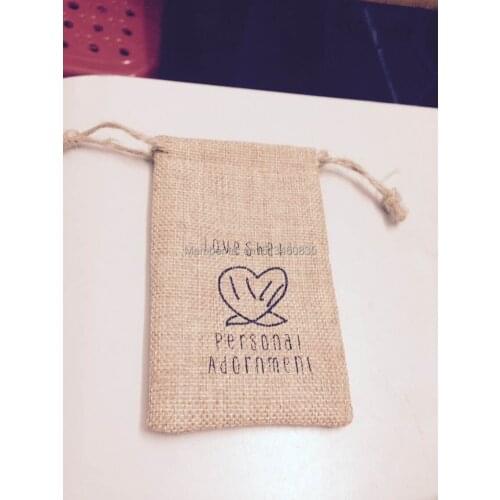 100pcs/lot CBRL jute bags, jute pouch, flax pouch for toiletry/cereals/earphone,Various colors,size customized,wholesale